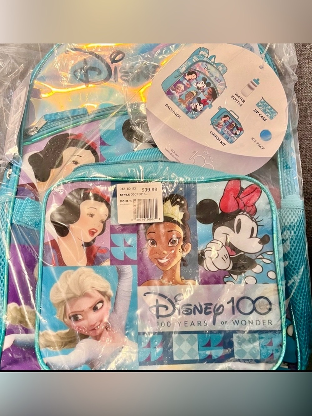 Disney 100th Anniversary Backpack bundle set Blue & Pink Accents NWT